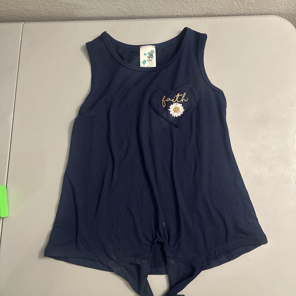 Navy Blue Sleeveless Kids Top